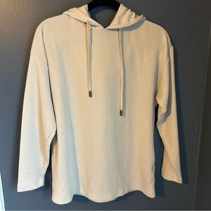 Cream lightweight beach hoodie small Italian brand